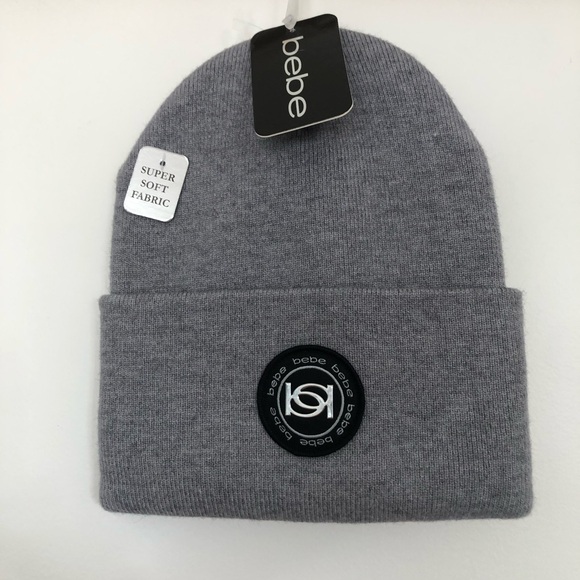 bebe Accessories - NWT Bebe Gray Knit Beanie